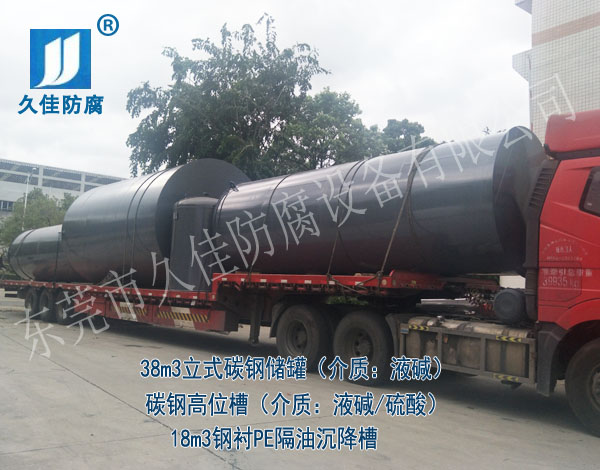 江蘇南通項目第一批碳鋼儲罐/鋼襯塑設備出貨案例